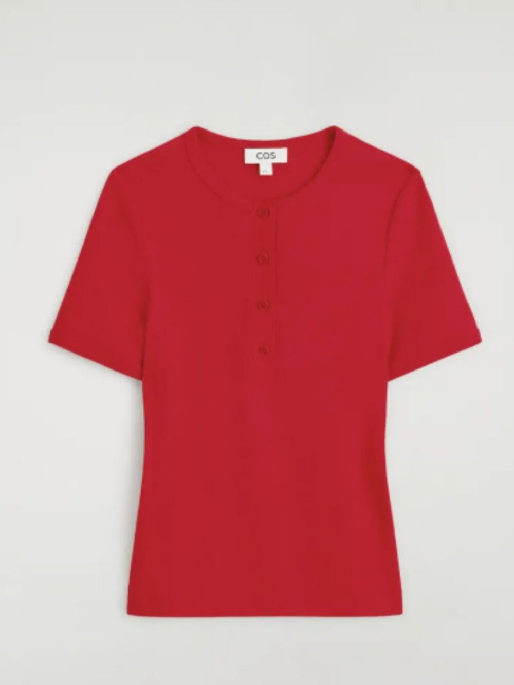 COS Ribbed Henley T-shirt in Red M - Picture 10 of 10